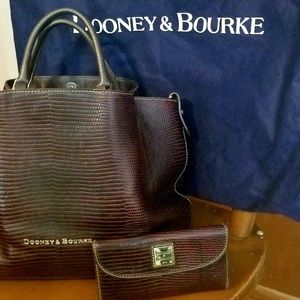 Large Dooney & Bourke Satchel with matching wallet